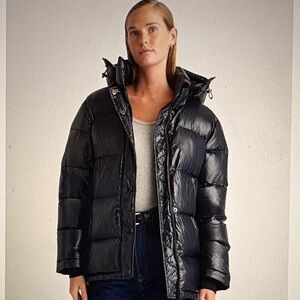 Quince XL Shiny Black Puffer Jacket